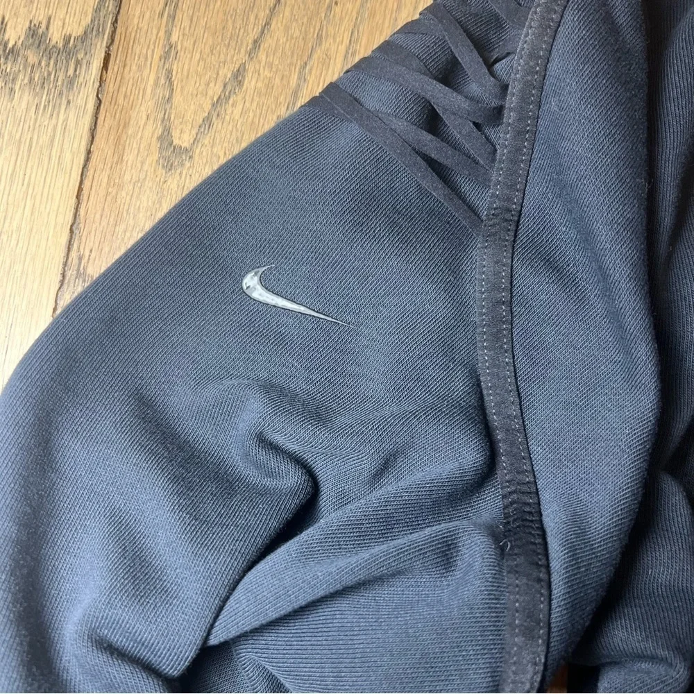 Nike Women’s Sweatshirt With Lace Up Sleeve Ribbon Detail in Black Size X-Small